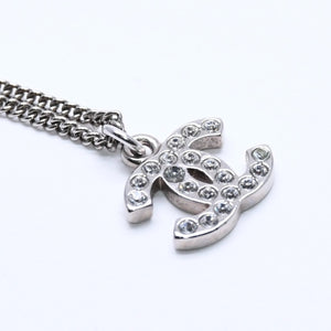 CHANEL Necklace Coco Mark Silver Rhinestone 09V stamp Weight approx. 5.63g Good condition Used 4a004554