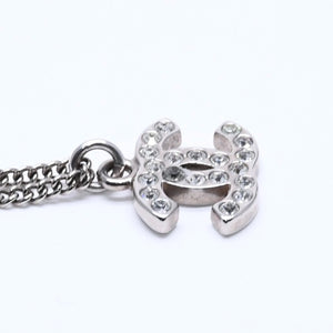 CHANEL Necklace Coco Mark Silver Rhinestone 09V stamp Weight approx. 5.63g Good condition Used 4a004554
