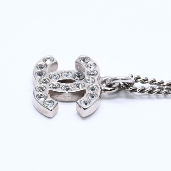 CHANEL Necklace Coco Mark Silver Rhinestone 09V stamp Weight approx. 5.63g Good condition Used 4a004554