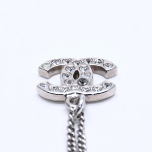 CHANEL Necklace Coco Mark Silver Rhinestone 09V stamp Weight approx. 5.63g Good condition Used 4a004554