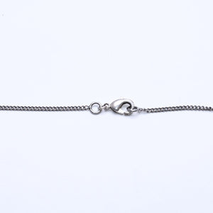 CHANEL Necklace Coco Mark Black Rhinestone Silver Metal Weight approx. 14.06g Good Condition Used 4a004573