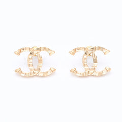 極美品 CHANEL シャネル ピアス イヤリング ココマーク ツイードメティエダールコレクション ゴールド B24V刻印 重量約6.80g 中古 4a004574