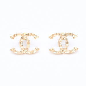 極美品 CHANEL シャネル ピアス イヤリング ココマーク ツイードメティエダールコレクション ゴールド B24V刻印 重量約6.80g 中古 4a004574