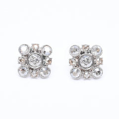CHANEL シャネル ピアス イヤリング ラウンドビッグストーン 09C刻印 重量約6.55g シルバー カラーラインストーン 美品 中古 4a004567