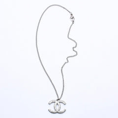 CHANEL シャネル ネックレス ココマーク シルバー ラインストーン 05A刻印 重量約7.91g 美品 中古 4a004559