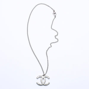 CHANEL シャネル ネックレス ココマーク シルバー ラインストーン 05A刻印 重量約7.91g 美品 中古 4a004559