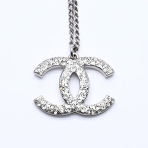 CHANEL シャネル ネックレス ココマーク シルバー ラインストーン 05A刻印 重量約7.91g 美品 中古 4a004559