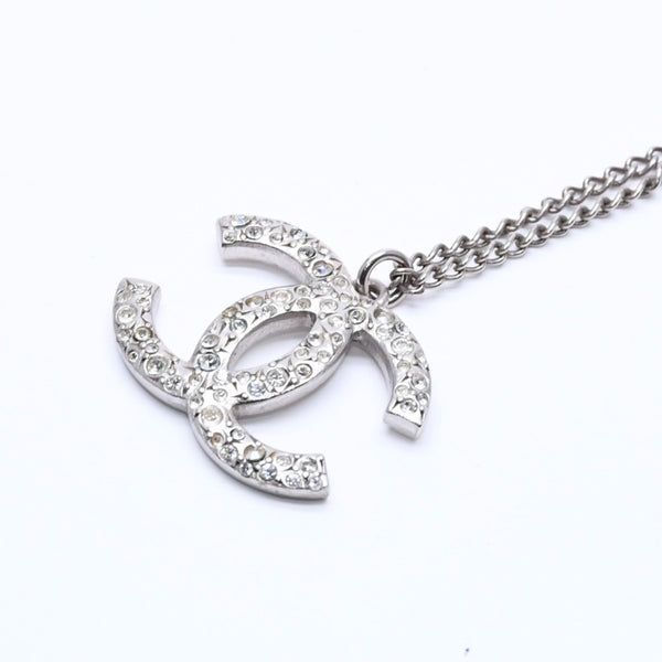 CHANEL シャネル ネックレス ココマーク シルバー ラインストーン 05A刻印 重量約7.91g 美品 中古 4a004559