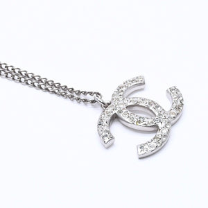 CHANEL シャネル ネックレス ココマーク シルバー ラインストーン 05A刻印 重量約7.91g 美品 中古 4a004559