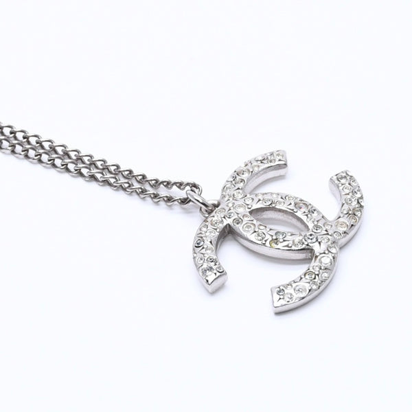 CHANEL シャネル ネックレス ココマーク シルバー ラインストーン 05A刻印 重量約7.91g 美品 中古 4a004559