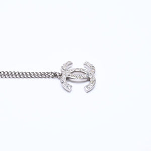 CHANEL シャネル ネックレス ココマーク シルバー ラインストーン 05A刻印 重量約7.91g 美品 中古 4a004559