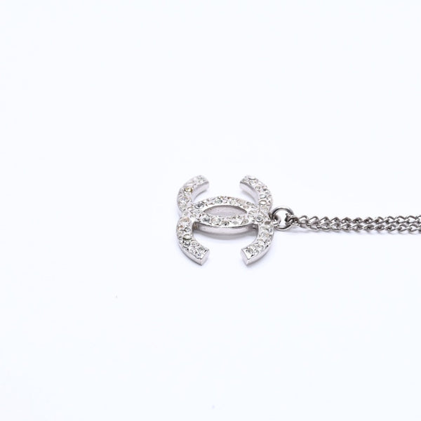 CHANEL シャネル ネックレス ココマーク シルバー ラインストーン 05A刻印 重量約7.91g 美品 中古 4a004559