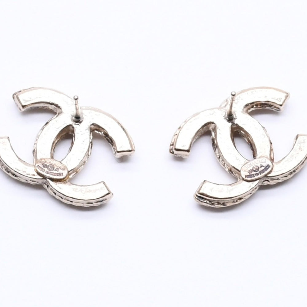 CHANEL Chanel Earrings Coco Mark Chain Motif Gold 10A Engraved Weight Approx. 6.79g Good Condition Used 4a004572