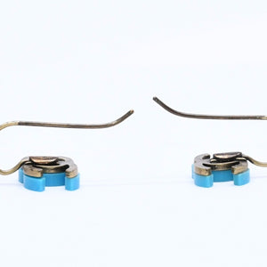 CHANEL Earrings Coco Mark 00A Engraved Weight Approx. 1.95g Hook Earrings Gold Hardware Blue Good Condition Used 4c060799