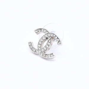 CHANEL シャネル ピアス イヤリング Coco Mark ココマーク A14V刻印 重量約2.65g ラインストーン シルバー 美品 中古 4a004569