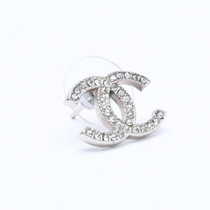 CHANEL シャネル ピアス イヤリング Coco Mark ココマーク A14V刻印 重量約2.65g ラインストーン シルバー 美品 中古 4a004569