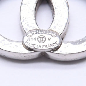 CHANEL シャネル ピアス イヤリング Coco Mark ココマーク A14V刻印 重量約2.65g ラインストーン シルバー 美品 中古 4a004569