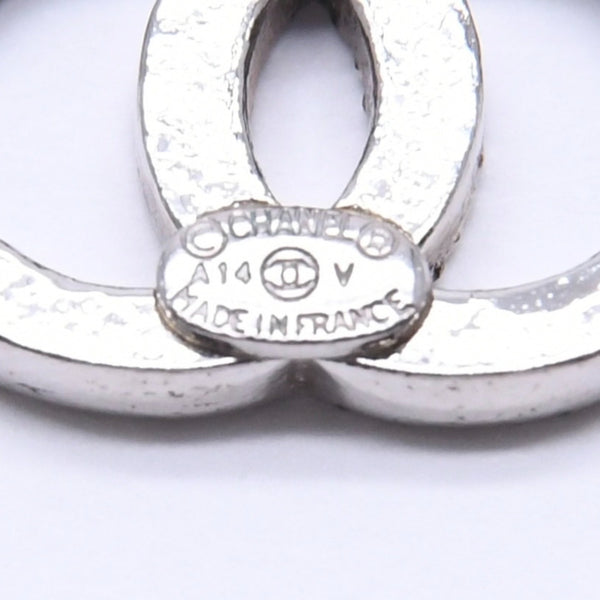 CHANEL シャネル ピアス イヤリング Coco Mark ココマーク A14V刻印 重量約2.65g ラインストーン シルバー 美品 中古 4a004569