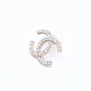 Very Good Condition CHANEL Earrings Coco Mark Rhinestone One Ear Earrings Gold A19K Engraved Weight Approx. 2.20g Used 4a004570