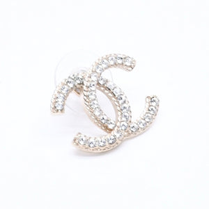 Very Good Condition CHANEL Earrings Coco Mark Rhinestone One Ear Earrings Gold A19K Engraved Weight Approx. 2.20g Used 4a004570