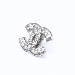 極美品 CHANEL シャネル ピアス Coco Mark ココマーク シルバー ラインストーン A11V刻印 重量約3.40g 中古 4a004575