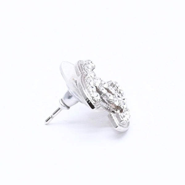 極美品 CHANEL シャネル ピアス Coco Mark ココマーク シルバー ラインストーン A11V刻印 重量約3.40g 中古 4a004575