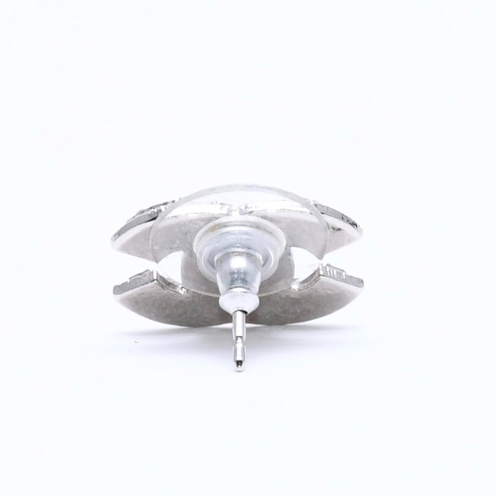 Very Good Condition CHANEL Earrings Coco Mark Silver Rhinestone A11V Engraved Weight Approx. 3.40g Used 4a004575