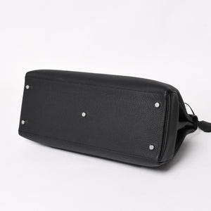 Like new HERMES Maxi Kelly 42 Handbag B engraved Togo Noir SV hardware Made in 2023 Inside stitching Used 4a004578