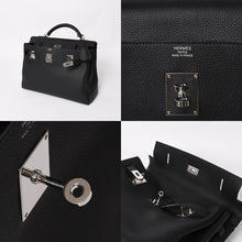 画像をギャラリービューアに読み込む, 新品同様 HERMES エルメス Maxi Kelly 42 マキシ ケリー 42 ハンドバッグ B刻印 トゴ ノワール SV金具 2023年製 内縫い 中古 4a004578