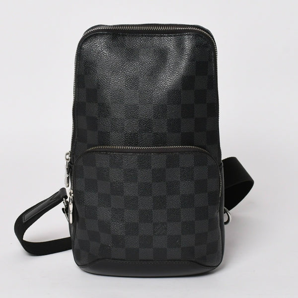 LOUIS VUITTON Shoulder Bag Damier Graphite Avenue Sling Bag N41719 Good Condition Used 4a004580