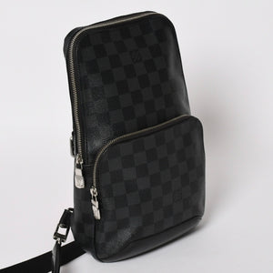 LOUIS VUITTON Shoulder Bag Damier Graphite Avenue Sling Bag N41719 Good Condition Used 4a004580
