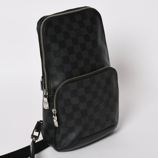 LOUIS VUITTON Shoulder Bag Damier Graphite Avenue Sling Bag N41719 Good Condition Used 4a004580