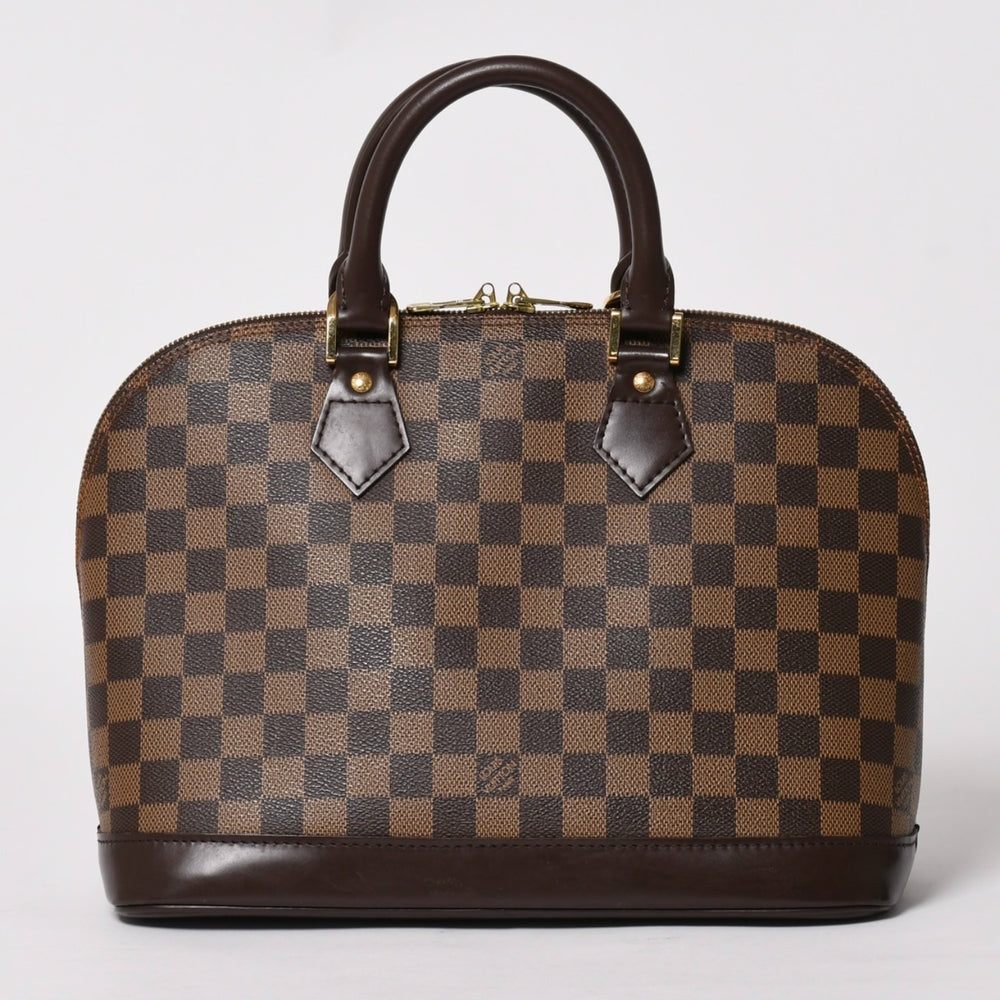 LOUIS VUITTON Alma handbag Damier Ebene Brown N51131 Gold hardware Good condition Used 4a004585