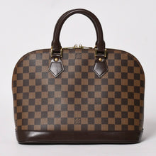 画像をギャラリービューアに読み込む, LOUIS VUITTON ルイヴィトン アルマ ハンドバッグ ダミエ エベヌ ブラウン N51131 ゴールド金具 美品 中古 4a004585