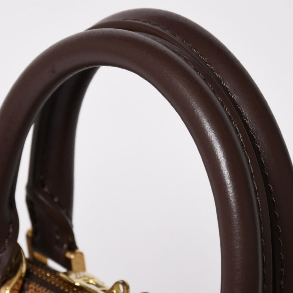 LOUIS VUITTON ルイヴィトン アルマ ハンドバッグ ダミエ エベヌ ブラウン N51131 ゴールド金具 美品 中古 4a004585
