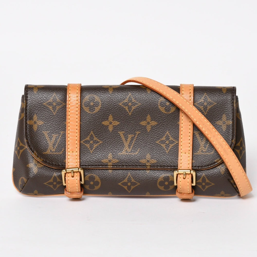 Very Good Condition LOUIS VUITTON Shoulder Bag Waist Pouch M51159 Pochette Marel Brown Gold Hardware Used 4a004583