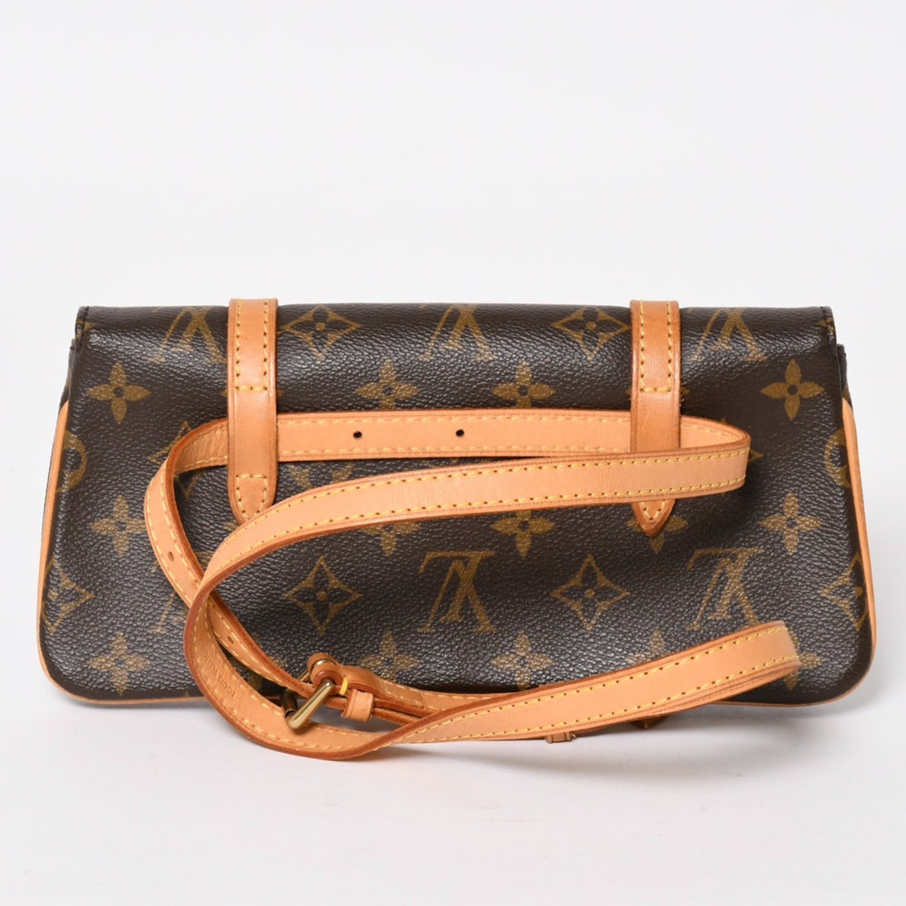 Very Good Condition LOUIS VUITTON Shoulder Bag Waist Pouch M51159 Pochette Marel Brown Gold Hardware Used 4a004583