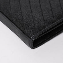 画像をギャラリービューアに読み込む, 極美品 SAINT LAURENT サンローラン カサンドラ レザー チェーンウォレット キャビアスキン ブラック シルバー金具 中古 4a004629