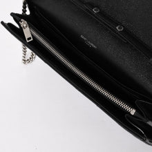 画像をギャラリービューアに読み込む, 極美品 SAINT LAURENT サンローラン カサンドラ レザー チェーンウォレット キャビアスキン ブラック シルバー金具 中古 4a004629