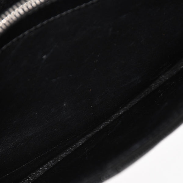 極美品 SAINT LAURENT サンローラン カサンドラ レザー チェーンウォレット キャビアスキン ブラック シルバー金具 中古 4a004629