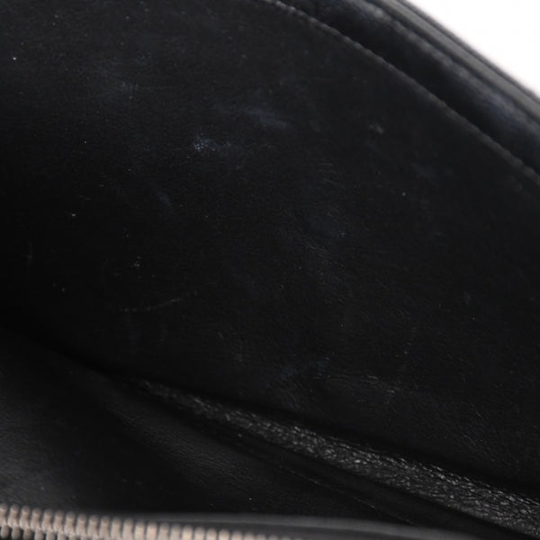 極美品 SAINT LAURENT サンローラン カサンドラ レザー チェーンウォレット キャビアスキン ブラック シルバー金具 中古 4a004629