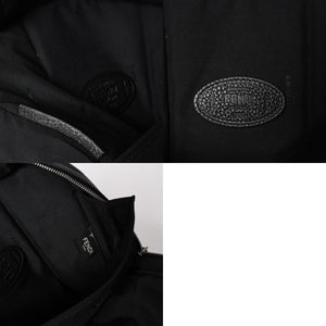 極美品 FENDI フェンディ バケットパック リュック デイパック セレリア 7VZ047 レザー ブラック シルバー金具 中古 4a004584