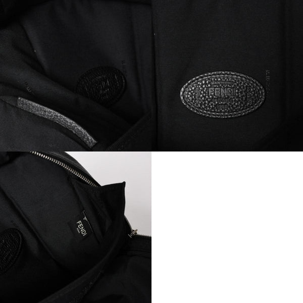極美品 FENDI フェンディ バケットパック リュック デイパック セレリア 7VZ047 レザー ブラック シルバー金具 中古 4a004584