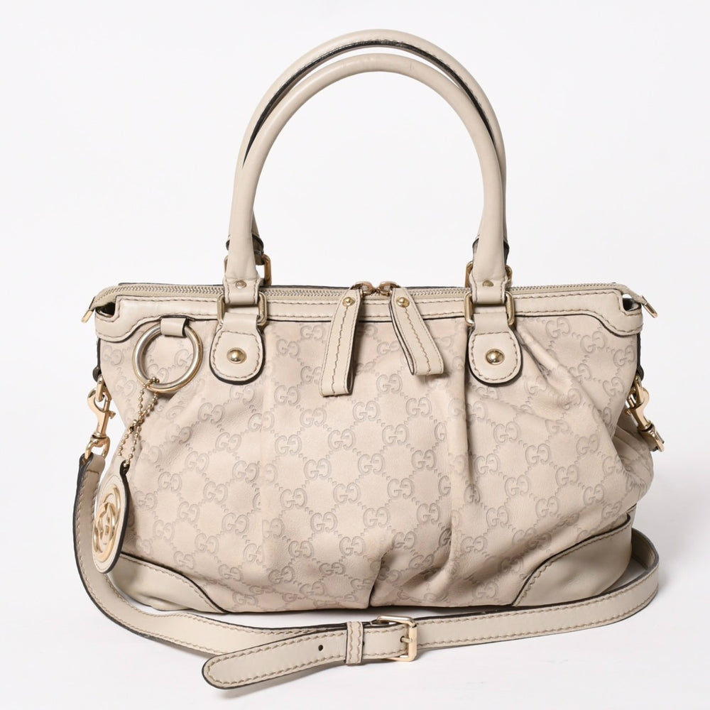 GUCCI グッチ スーキートートバッグ 2WAY バッグ アイボリー ベージュ GGキャンバス 247902 美品 中古 4a004596