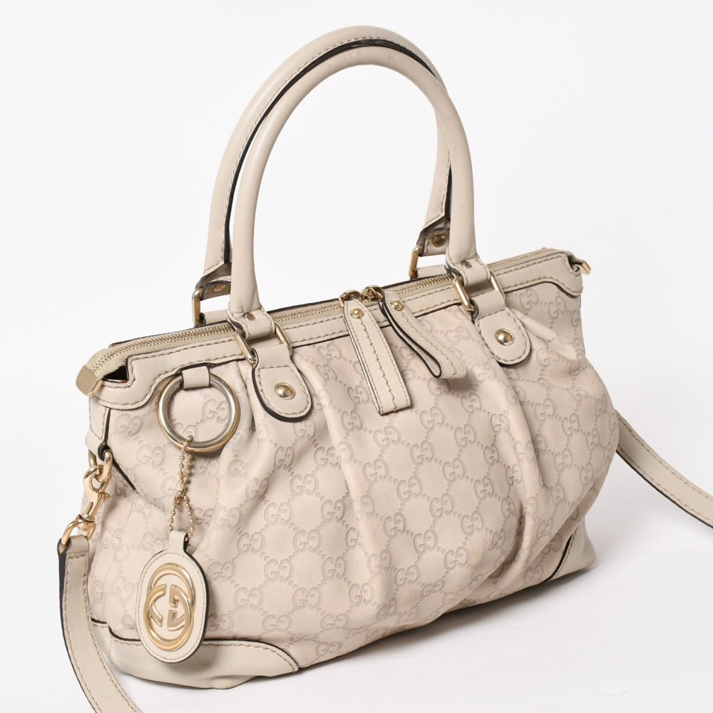 GUCCI グッチ スーキートートバッグ 2WAY バッグ アイボリー ベージュ GGキャンバス 247902 美品 中古 4a004596