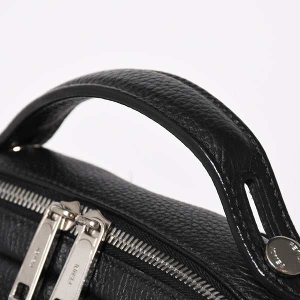 極美品 FENDI フェンディ バケットパック リュック デイパック セレリア 7VZ047 レザー ブラック シルバー金具 中古 4a004584