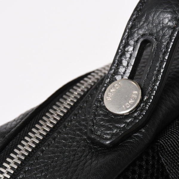 極美品 FENDI フェンディ バケットパック リュック デイパック セレリア 7VZ047 レザー ブラック シルバー金具 中古 4a004584
