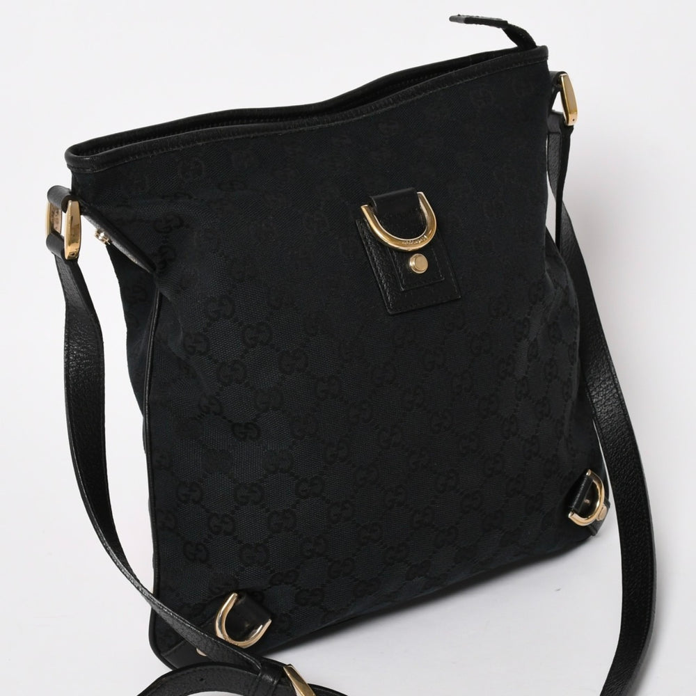 GUCCI Gucci Black Gold Hardware 131326 GG Canvas Abbey Abbey Line Shoulder Bag Good Condition Used 4a004597