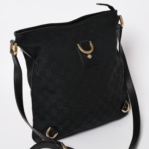 GUCCI Gucci Black Gold Hardware 131326 GG Canvas Abbey Abbey Line Shoulder Bag Good Condition Used 4a004597