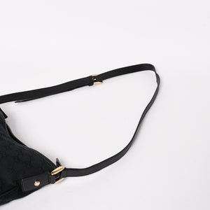 GUCCI Gucci Black Gold Hardware 131326 GG Canvas Abbey Abbey Line Shoulder Bag Good Condition Used 4a004597
